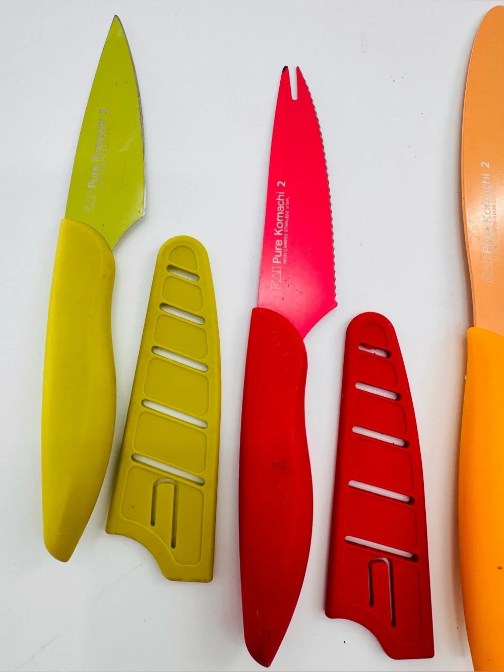 Kai Pure Komachi 5pc Knife Set Kitchen Knives Used Child Safe W Covers Cooking